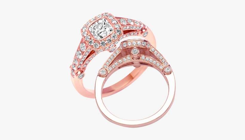 Vintage Rose Gold Diamond Ring - Rose Gold Jewellery Png, transparent png download
