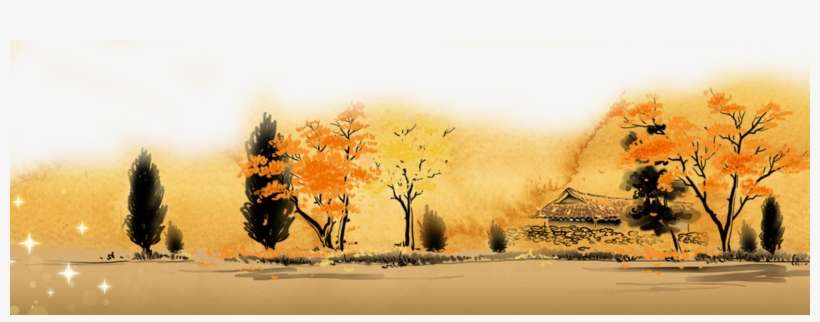 Clipart Transparent Download Landscape Painting Ink - Fabric Painting Nature Design, transparent png download