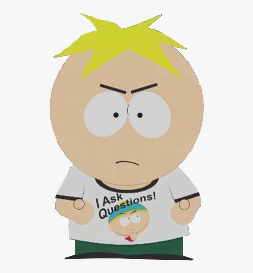 I Ask Questions Shirt Butters - Cartoon, transparent png download
