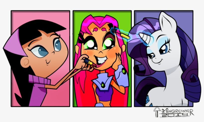 Toongrowner, Lipstick, Makeover, Midriff, Rarity, Safe, - Rarity And Starfire, transparent png download