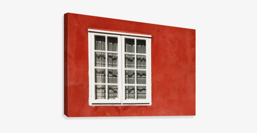 Red Timber House And Window Frame In The Old Town - Red Timber House And Window Frame ), transparent png download