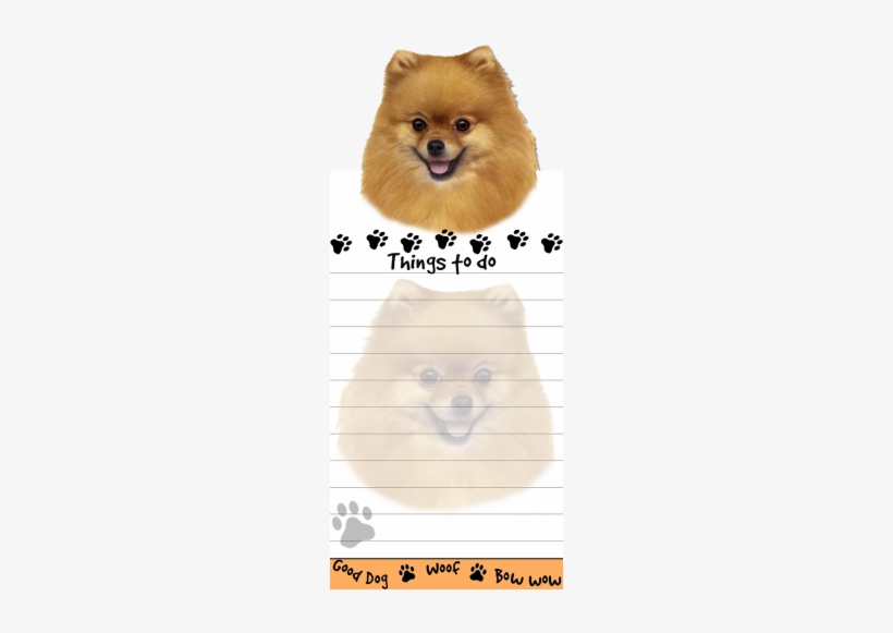 Pomeranian List Stationery Notepad - Pomeranian Magnetic Sticky Note Pad, transparent png download