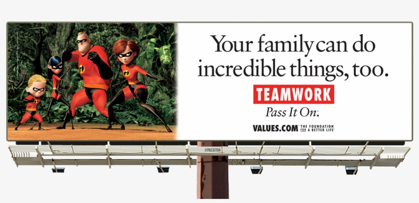 See The Incredibles Teamwork Billboard And Pass It - Person On A Billboard, transparent png download