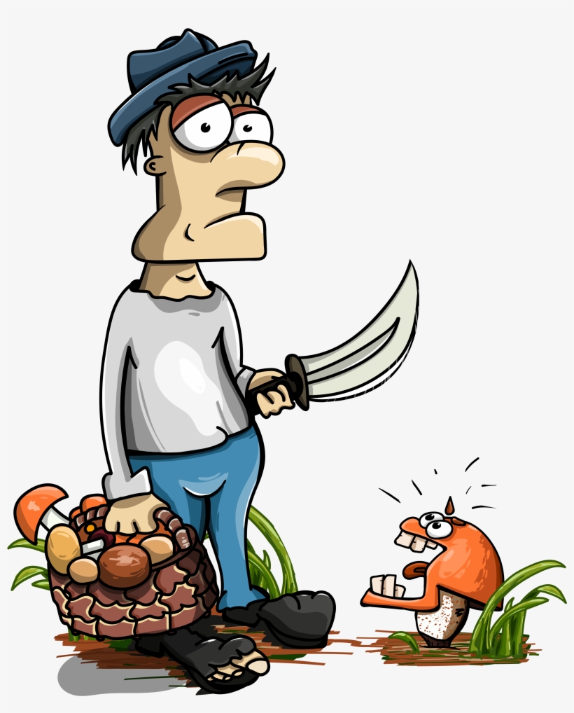 Cartoon Funny Mushroomer - Mushroom, transparent png download