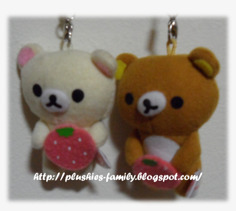 Strawberry Rilakkuma And Korilakkuma Keychain - Teddy Bear, transparent png download