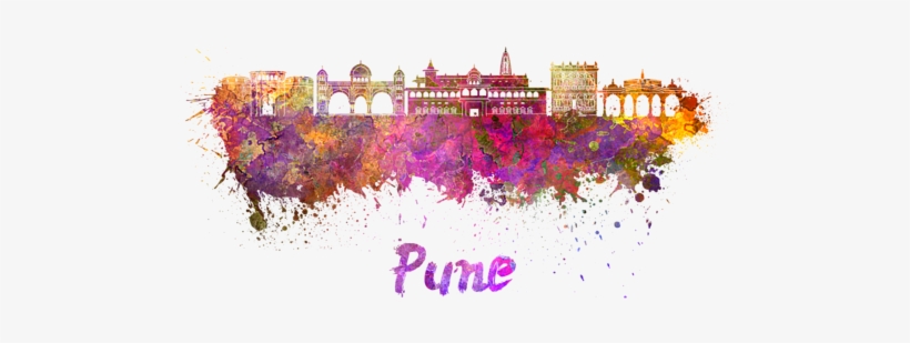Click And Drag To Re-position The Image, If Desired - Pune Skyline Painting, transparent png download