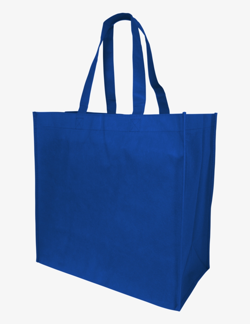 Large Polypropylene Grocery Tote Bag W/gusset - Blue Shopping Bag Png, transparent png download