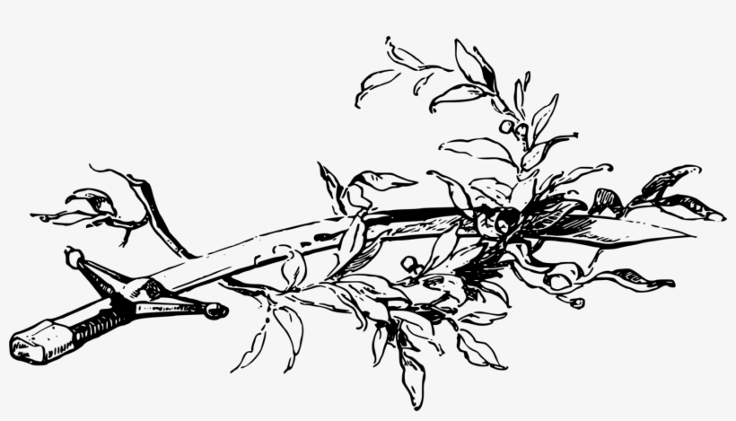 Sword Olive Branch Olive Wreath Weapon - Portable Network Graphics, transparent png download