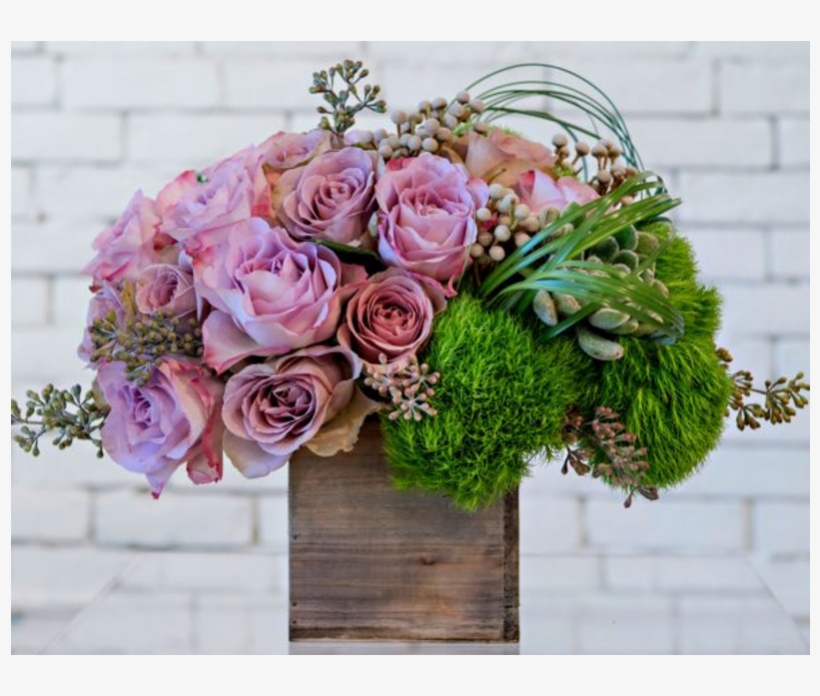 Lavish Arrangement With Roses, Dianthus And Signature - Succulent Plant, transparent png download