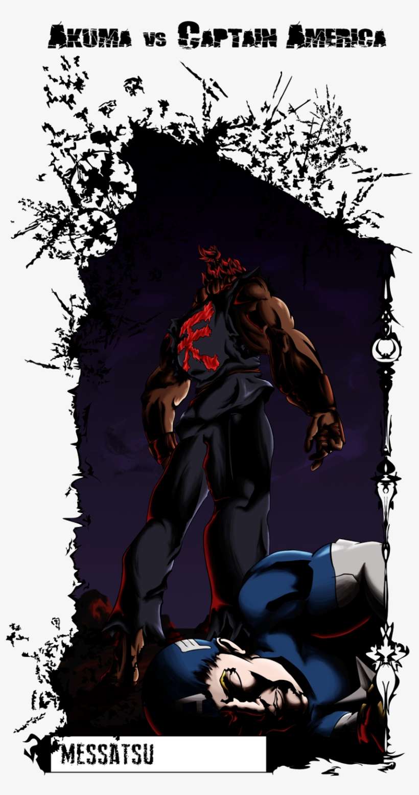 Captain America - Akuma Vs Captain America, transparent png download