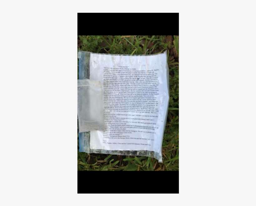 Message In A Bottle Found At Palm Coast Beach Unites - Grass, transparent png download