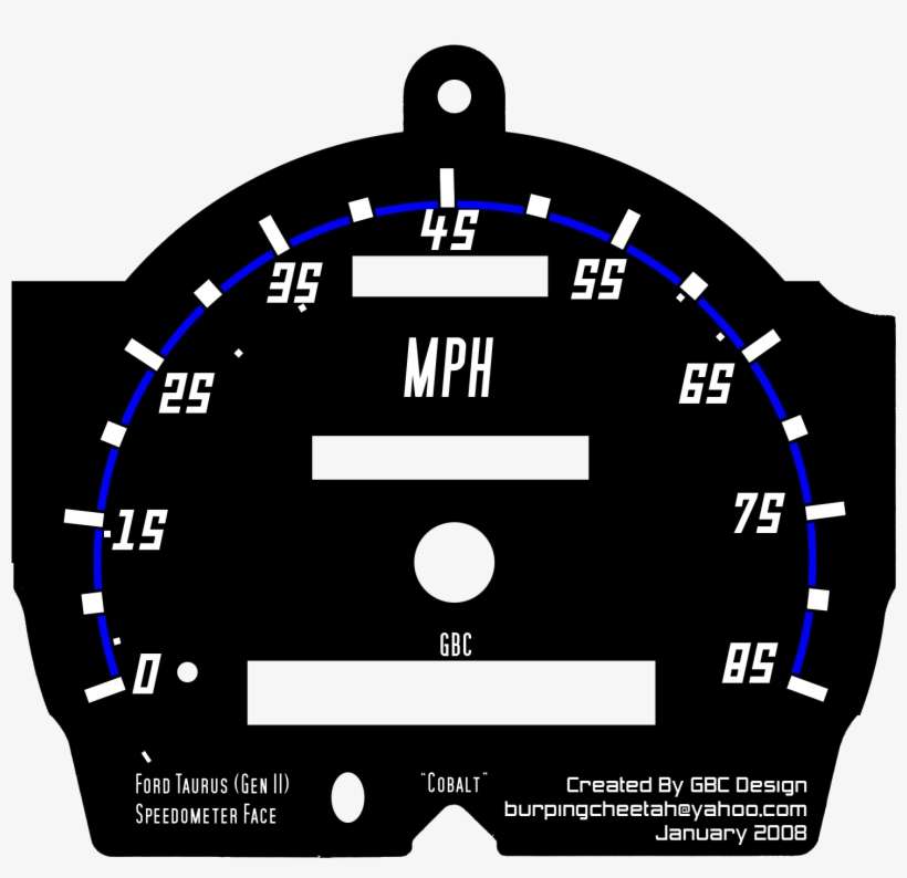 93taurus Speedo Cobalt - Speedometer Png Template, transparent png download