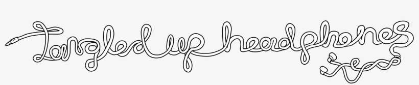Cropped Tangled Up Headphones Logo - Drawing, transparent png download