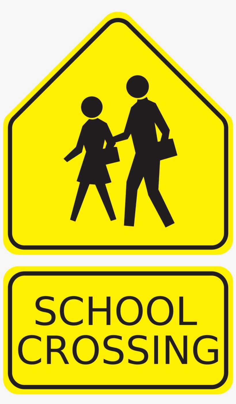 Free School Signs Clipart School Crossing Road Sign PNG Image