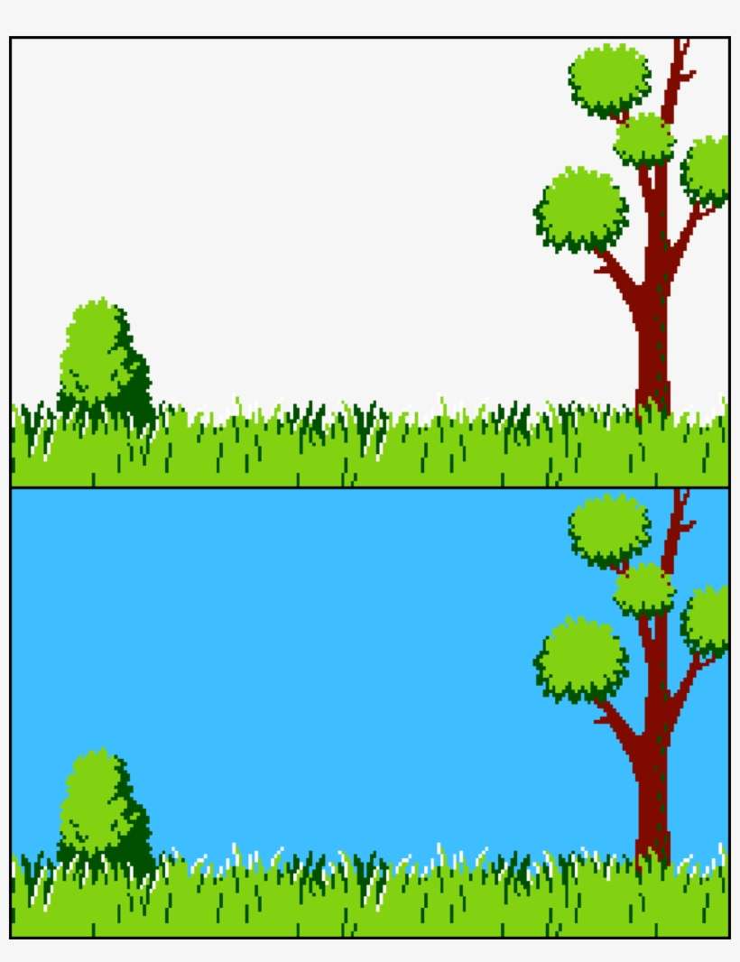 Stage Duck Hunt Super Smash Bros - Duck Hunt Default Background, transparent png download