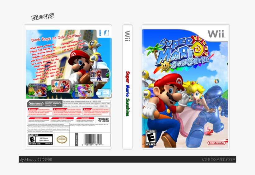 Super Mario Sunshine Box Art Cover - Super Mario Bros Pillow, transparent png download