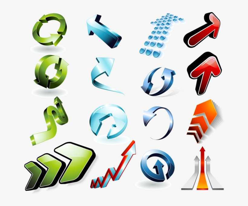 3d Arrow Set - 3d Arrows, transparent png download