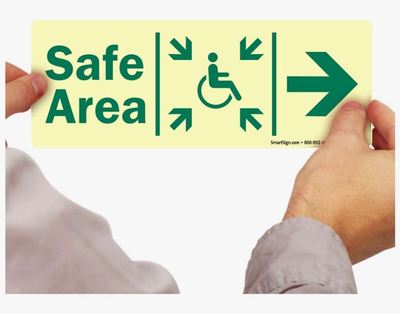 Glowsmart™ Directional Exit Sign, Handicap Area Sign - Sign, transparent png download