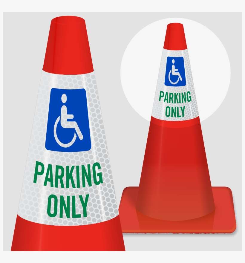 Handicapped Parking Only Cone Collar - Parking, transparent png download