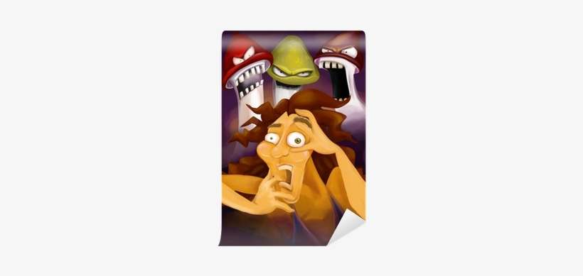 Scared Person Having A Bad Psychedelic Trip On Mushrooms - Psychedelic Experience, transparent png download