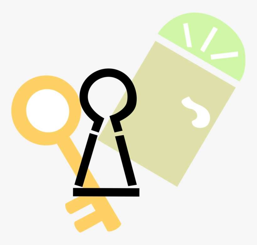 Vector Illustration Of Home Residence Door, Lock Keyhole, - Lock, transparent png download