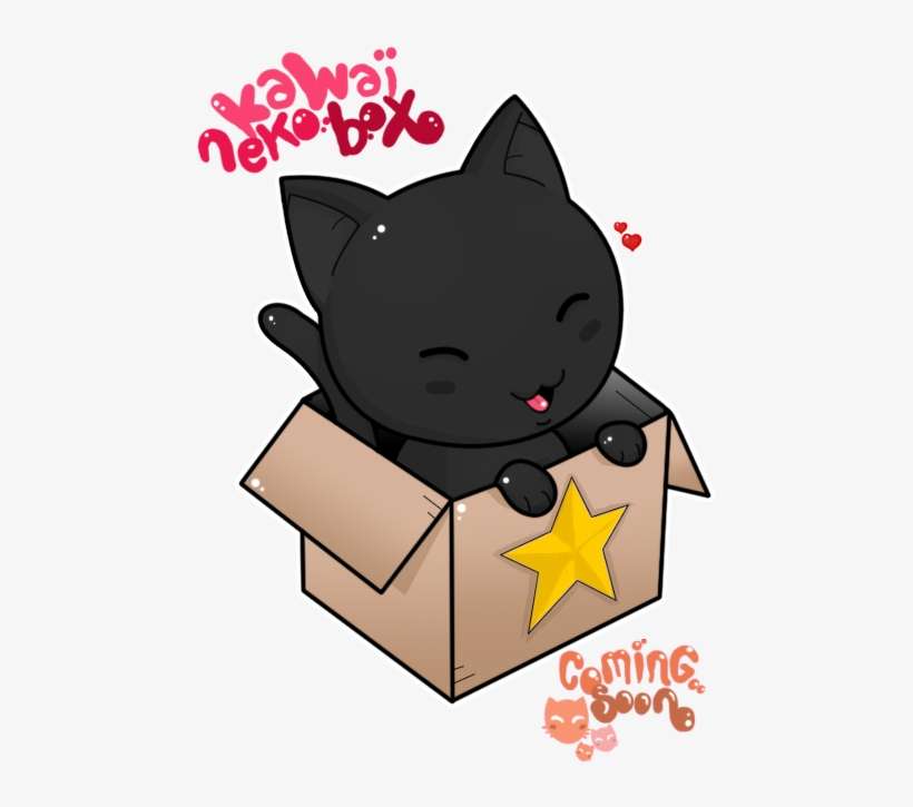 Kawaii Cat In Box, transparent png download