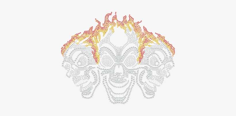 Three Skull With The Fire With Rhinestone & Nailhead - Doily, transparent png download