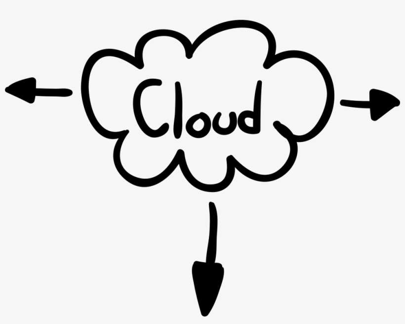 Internet Cloud Sketch With Arrows Comments - Internet, transparent png download