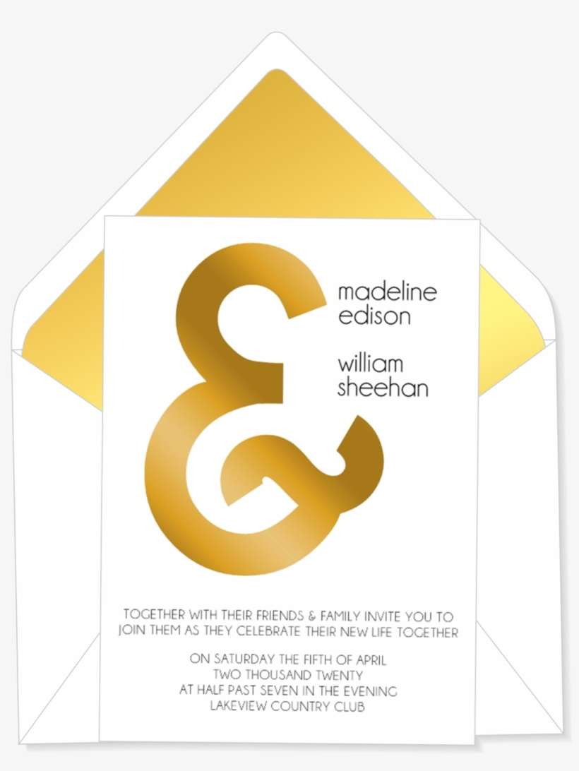 Ampersand Wedding Invitation - Sign, transparent png download