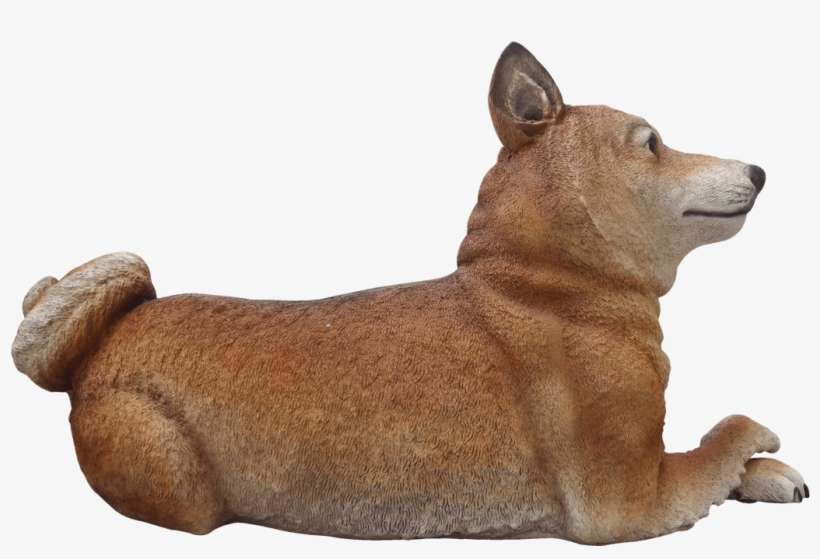 Shiba Inu Lying Life Size Resin Dog Statue - Dog, transparent png download