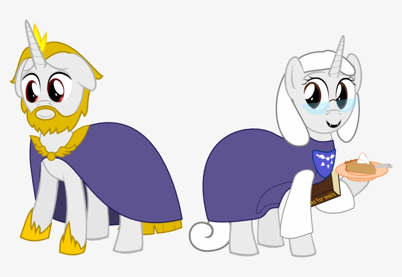 Derjuin, Asgore Dreemurr, Book, Food, Glasses, Pie, - Undertale Pony, transparent png download