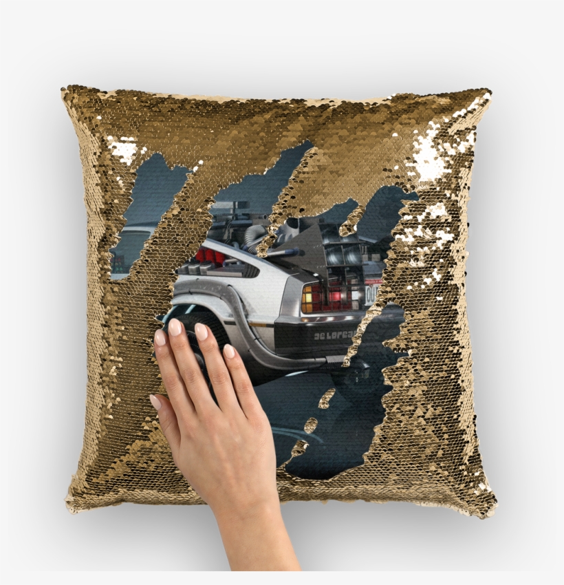 Delorean ﻿sequin Cushion Cover - Cushion, transparent png download