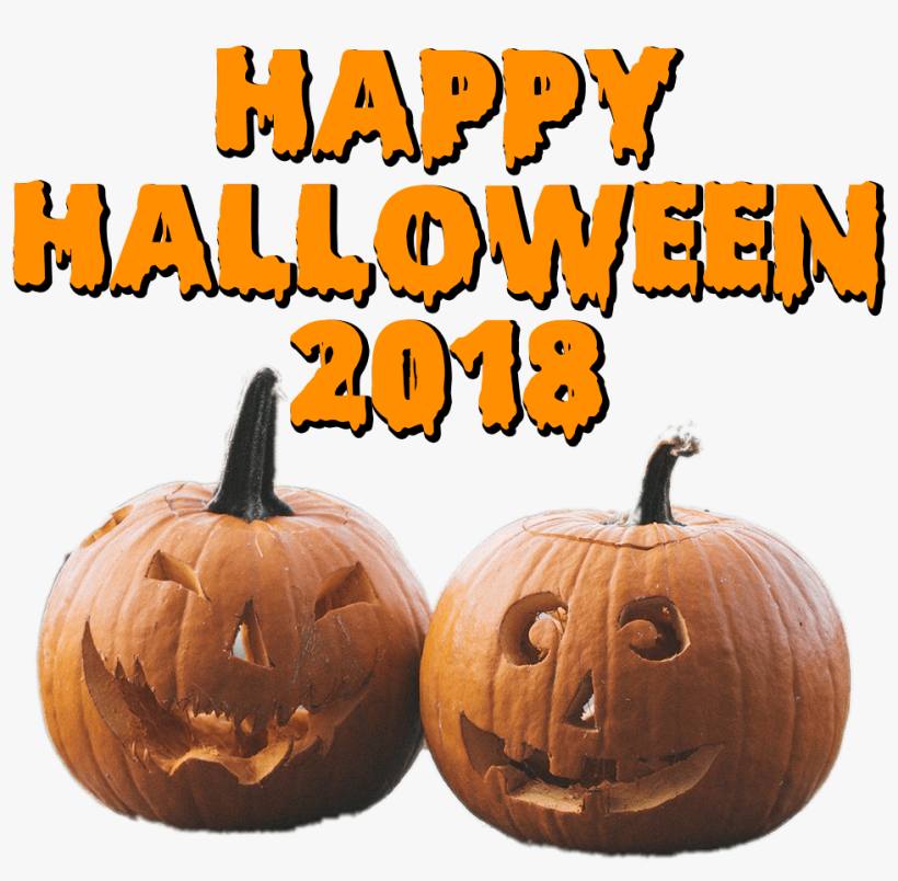 Two Pumpkins Happy Halloween - Halloween, transparent png download