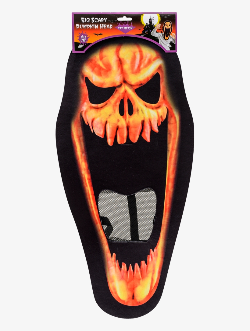 Big Scary Pumpkin Head Mask, , Large - Skull, transparent png download