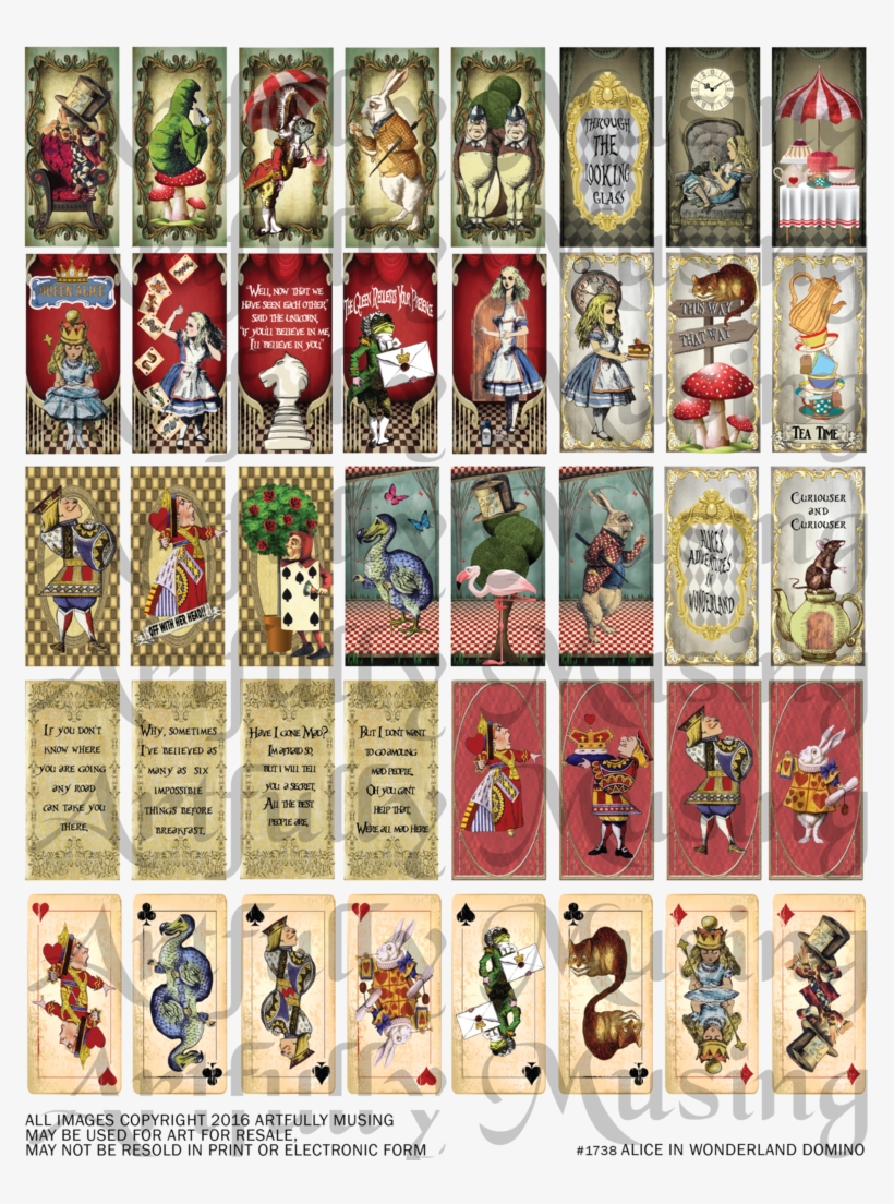 Alice In Wonderland Domino - Cartoon, transparent png download