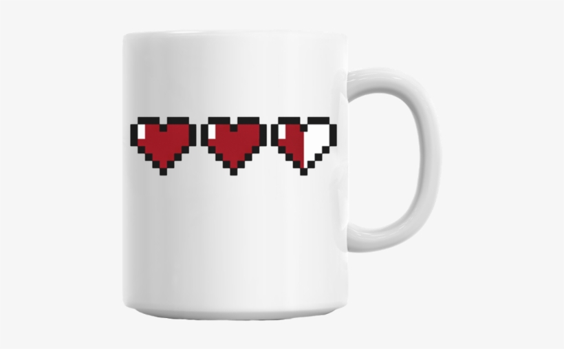 8-bit Hearts Mug - Zelda Hearts Png, transparent png download
