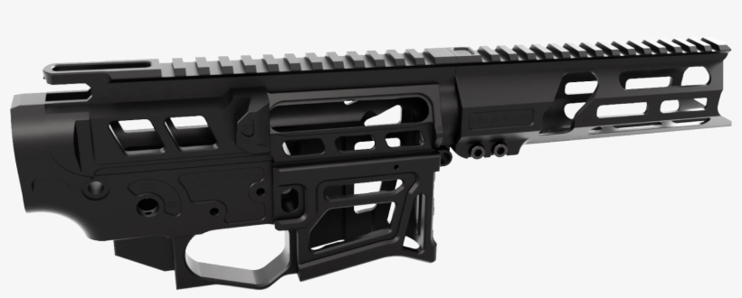 Skeletonized Lsa 15 Ar 15 With 7" Lsa 15 Handguard - Handguard, transparent png download