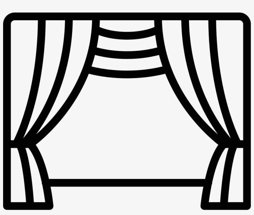 Theatre Curtains - - Theater Curtain Silhouette Png, transparent png download