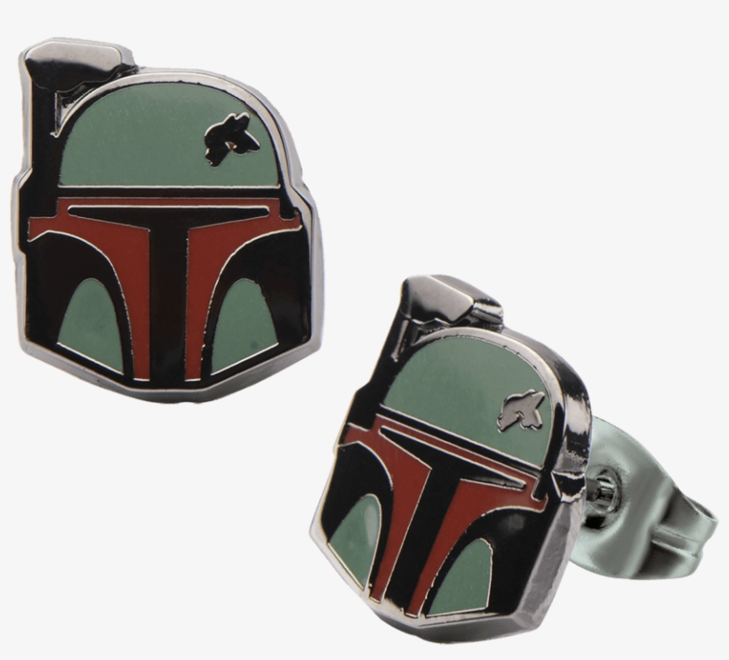Star Wars Boba Fett Enamel Stud Earrings - Star Wars Boba Fett Stud Earrings, transparent png download