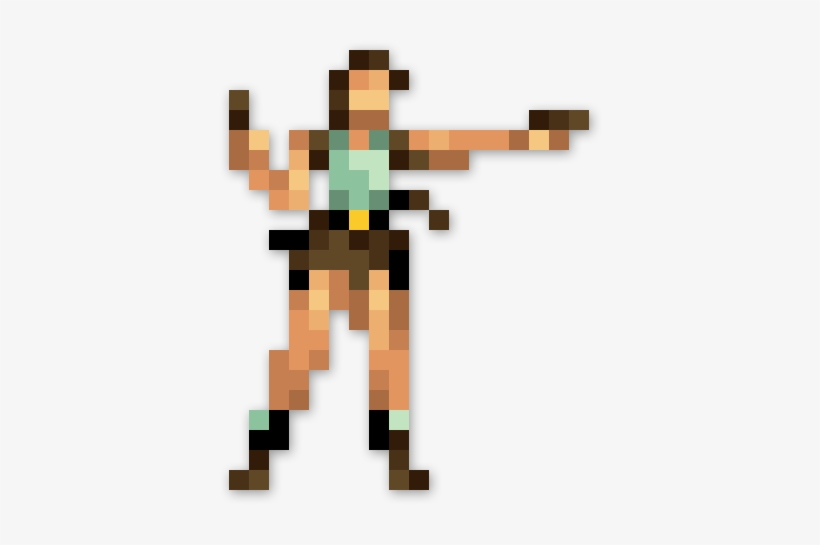 Author Comments - Pixel Art Lara Croft, transparent png download