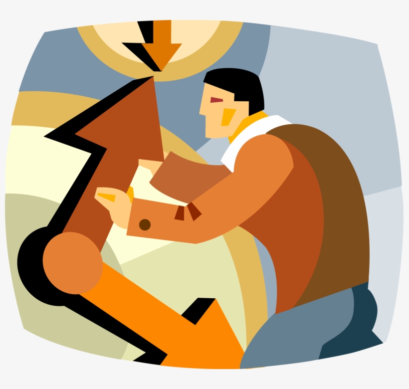 Vector Illustration Of Businessman Adjusts Clock Hands - Project, transparent png download