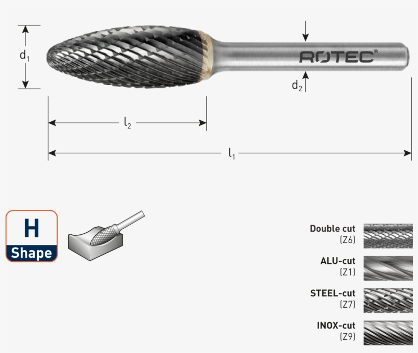 Carbide Burr, Flame, Shape H - Master Cut Carbide Bur - Cylindrical Ball Nose Cb51cm, transparent png download