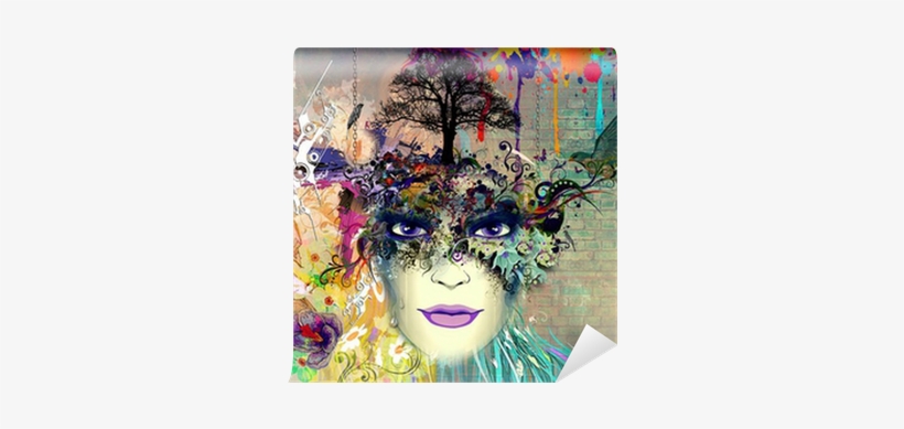 Kunstdruk: Lady In Mask By Reznik Val, 61x41cm., transparent png download