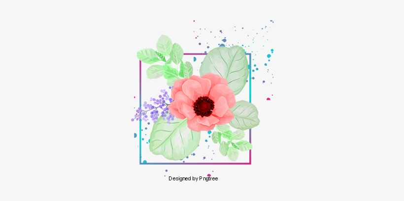 Hand-painted Flowers Vector Label, Vector, Hand Painted, - Flower, transparent png download