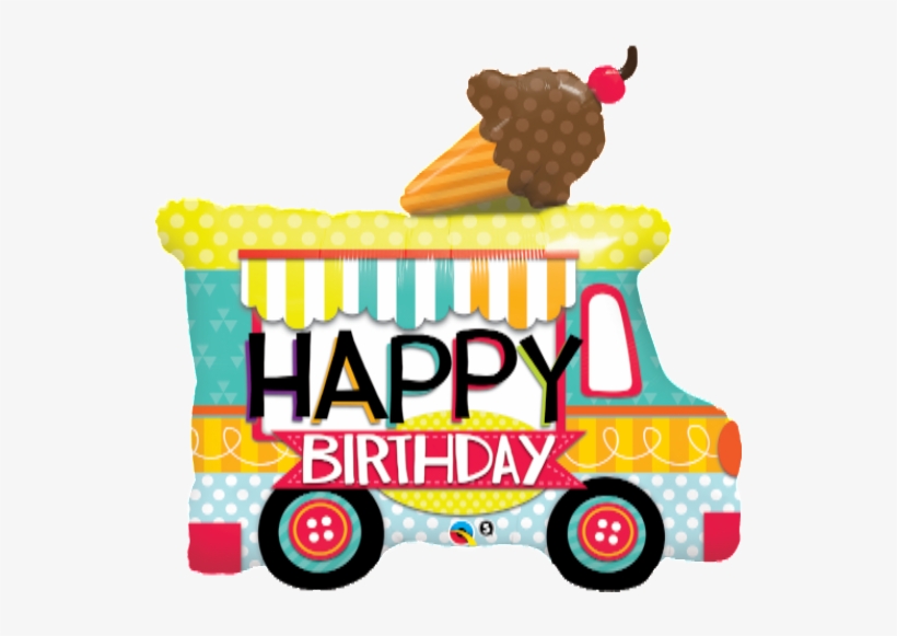 Ice Cream Truck Large Foil Balloon 1pc - Birthday Ice Cream Truck, transparent png download