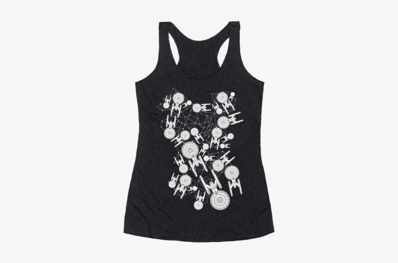 Starship Enterprise Pattern Racerback Tank Top - Workout So I Can Eat Garbage, transparent png download