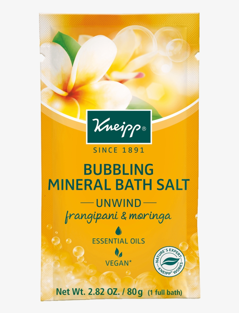 Mini Frangipani & Moringa Bubbling Mineral Bath Salt - Kneipp Mini Frangipani & Moringa Bubbling Mineral, transparent png download