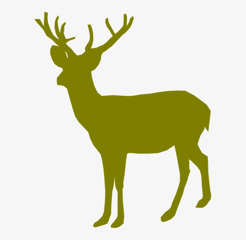 Buck Deer Png Transparent Buck Deer - Green Deer Silhouette, transparent png download