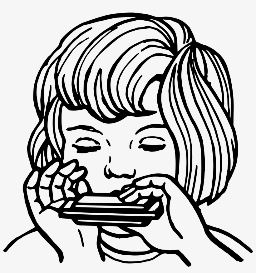 This Free Icons Png Design Of Girl Playing Harmonica, transparent png download