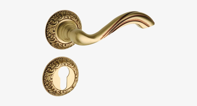 Door Lever Handle On Rose With Key Hole - Widget, transparent png download